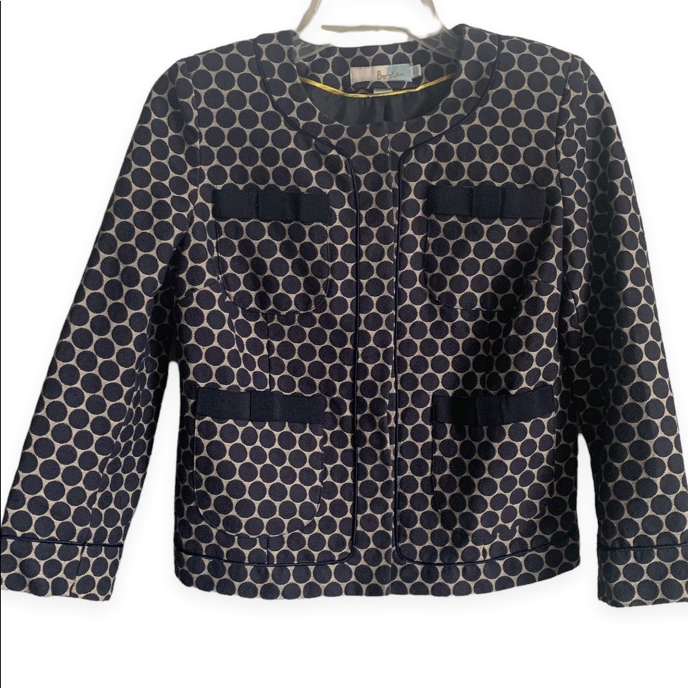 Boden navy dots blazer